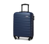 WITTCHEN Valigia da Cabina Trolley Bagaglio a Mano a rotelle piccola Trolley guscio duro ABS 4 ruote spinner Serratura a combinazione Maniglia telescopica Groove Line blu navy Ryanair/ITA Airways