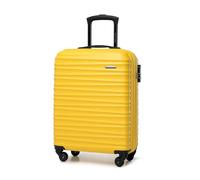 WITTCHEN Valigia da Cabina Trolley Bagaglio a Mano a rotelle piccola Trolley guscio duro ABS 4 ruote spinner Serratura a combinazione Maniglia telescopica Groove Line giallo Ryanair/ITA Airways