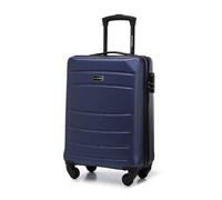 WITTCHEN Valigia da Cabina Trolley Bagaglio a Mano Valigia a rotelle piccola guscio duro in ABS 4 ruote spinner Serratura a combinazione Maniglia telescopica Globe Line Blu Navy Ryanair/ITA Airways