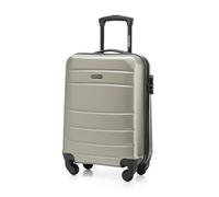 WITTCHEN Valigia da Cabina Trolley Bagaglio a Mano Valigia a rotelle Valigia piccola Trolley guscio duro in ABS con 4 ruote spinner Serratura a combinazione Maniglia telescopica Globe Line champagne