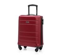 WITTCHEN Valigia da Cabina Trolley Bagaglio a Mano Valigia a rotelle Valigia piccola Trolley guscio duro in ABS con 4 ruote spinner Serratura a combinazione Maniglia telescopica Globe Line rosso