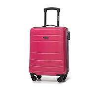 WITTCHEN Valigia da Cabina Trolley Bagaglio a Mano Valigia a rotelle piccola guscio duro in ABS con 4 ruote spinner Serratura a combinazione Maniglia telescopica Globe Line rosa Ryanair/ITA Airways