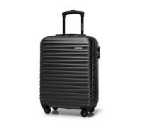 WITTCHEN Valigia da Cabina Trolley Bagaglio a Mano Valigia a rotelle piccola Trolley guscio duro ABS 4 ruote spinner Serratura a combinazione Maniglia telescopica Groove Line nero Ryanair/ITA Airways