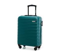 WITTCHEN Valigia da Cabina Trolley Bagaglio a Mano Valigia a rotelle piccola Trolley guscio duro ABS 4 ruote spinner Serratura a combinazione Maniglia telescopica Groove Line verde Ryanair/ITA Airways