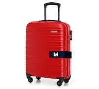 WITTCHEN Valigia da Cabina Trolley Bagaglio a Mano Valigia a rotelle piccola Trolley guscio duro ABS 4 ruote spinner Serratura a combinazione Maniglia telescopica Groove Line rosso Ryanair/ITA Airways
