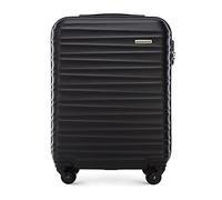 WITTCHEN Valigia da Cabina Trolley Bagaglio a Mano Valigia a rotelle piccola Trolley guscio duro ABS 4 ruote spinner Serratura a combinazione Maniglia telescopica Groove Line nero Ryanair/ITA Airways