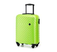 WITTCHEN Valigia da Cabina Trolley Bagaglio a Mano Valigia a rotelle Valigia piccola Trolley guscio duro in ABS con 4 ruote spinner Serratura a combinazione Maniglia telescopica Cube Line Lime