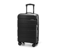 WITTCHEN Valigia da Cabina Trolley Bagaglio a Mano Valigia a rotelle Valigia piccola Trolley guscio duro in ABS con 4 ruote spinner Serratura a combinazione Maniglia telescopica Comodo Line Nero