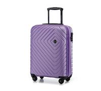 WITTCHEN Valigia da Cabina Trolley Bagaglio a Mano Valigia a rotelle Valigia piccola Trolley guscio duro in ABS con 4 ruote spinner Serratura a combinazione Maniglia telescopica Cube Line viola