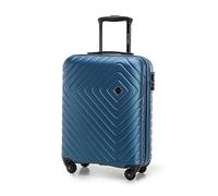 WITTCHEN Valigia da Cabina Trolley Bagaglio a Mano Valigia a rotelle Valigia piccola Trolley guscio duro in ABS con 4 ruote spinner Serratura a combinazione Maniglia telescopica Cube Line Blu scuro