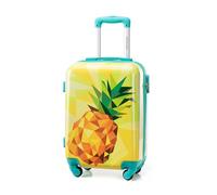 WITTCHEN Valigia da Cabina Trolley Bagaglio a Mano Valigia piccola in ABS con rivestimento in policarbonato con 4 ruote spinner Serratura a combinazione Maniglia telescopica Young Line Giallo