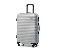 WITTCHEN Valigia Media Trolley Valigia Rigida in ABS Valigia Bagaglio Valigie con 4 Ruote Serratura a combinazione Maniglia telescopica Groove Line grigio