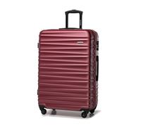 WITTCHEN Valigia da viaggio grande trolley valigia grande valigia check-in guscio rigido in ABS con 4 ruote piroettanti chiusura a combinazione maniglia telescopica Groove Line marrone
