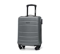 WITTCHEN Valigia da Cabina Trolley Bagaglio a Mano Valigia a rotelle Valigia piccola Trolley guscio duro in ABS con 4 ruote spinner Serratura a combinazione Maniglia telescopica Globe Line grigio