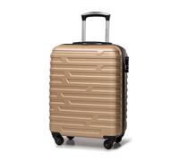 WITTCHEN Valigia da viaggio Bagaglio a mano Valigia da cabina Valigia rigida in ABS con 4 ruote girevoli Serratura a combinazione Maniglia telescopica A-Line II Taglia S D'Oro