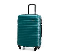 WITTCHEN Valigia Media Trolley Valigia Rigida in ABS Valigia Bagaglio Valigie con 4 Ruote Serratura a combinazione Maniglia telescopica Groove Line verde