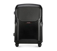 WITTCHEN Valigia da viaggio elegante Trolley grande Valigia grande Trolley in policarbonato resistente 4 ruote doppie girevoli Chiusura a combinazione TSA 4,6 kg 101 L Lady 2 Line Nero