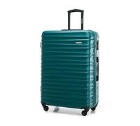 WITTCHEN Valigia da viaggio grande trolley valigia grande valigia check-in guscio rigido in ABS con 4 ruote piroettanti chiusura a combinazione maniglia telescopica Groove Line verde