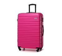 WITTCHEN Valigia da viaggio grande trolley valigia check-in guscio rigido ABS 4 ruote piroettanti chiusura a combinazione maniglia telescopica Groove Line rosa Ryanair/ITA Airways/easyJet/Wizz Air