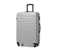 WITTCHEN Valigia da viaggio grande trolley valigia grande valigia check-in guscio rigido in ABS con 4 ruote piroettanti chiusura a combinazione maniglia telescopica Groove Line grigio