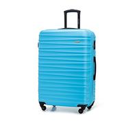 WITTCHEN Valigia da viaggio grande trolley valigia check-in guscio rigido ABS 4 ruote piroettanti chiusura a combinazione maniglia telescopica Groove Line blu Ryanair/ITA Airways/easyJet/Wizz Air