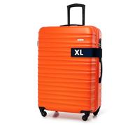 WITTCHEN Valigia da viaggio grande trolley valigia check-in guscio rigido ABS 4 ruote piroettanti chiusura a combinazione maniglia telescopic Groove Line arancione Ryanair/ITA Airways/easyJet/Wizz Air