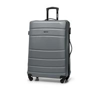 WITTCHEN Valigia da viaggio grande trolley valigia grande valigia check-in guscio rigido ABS con 4 ruote piroettanti chiusura a combinazione maniglia telescopica Globe Line grigio Ryanair/ITA Airways