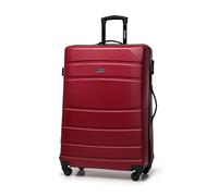 WITTCHEN Valigia da viaggio grande trolley valigia grande valigia check-in guscio rigido in ABS con 4 ruote piroettanti chiusura a combinazione maniglia telescopica Globe Line rosso