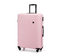 WITTCHEN Valigia da viaggio grande trolley valigia grande valigia check-in guscio rigido in ABS con 4 ruote piroettanti chiusura a combinazione maniglia telescopica Cube Line Rosa chiaro