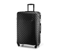 WITTCHEN Valigia da viaggio grande trolley valigia grande valigia check-in guscio rigido in ABS con 4 ruote piroettanti chiusura a combinazione maniglia telescopica Cube Line Nero