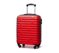WITTCHEN Valigia da viaggio Bagaglio a mano Valigia da cabina Valigia rigida in ABS con 4 ruote girevoli Serratura a combinazione Maniglia telescopica A-Line II Taglia S Rosso