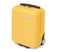 WITTCHEN valigia da viaggio piccola da cabina bagaglio a mano a rotelle guscio duro in ABS con 2 ruote standard maniglia telescopica Groove Line valigia piccola giallo Ryanair/ITA Airways/easyJet