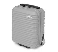 WITTCHEN valigia da viaggio piccola valigia da cabina bagaglio a mano valigia a rotelle guscio duro in ABS con 2 ruote standard maniglia telescopica Groove Line valigia piccola grigio