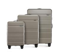 WITTCHEN valigia da viaggio set di 3 valigie trolley bagaglio a mano valigia set di valigie a rotelle in ABS con 4 ruote spinner chiusura a combinazione maniglia telescopica Comodo Line Oro