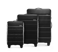 WITTCHEN valigia da viaggio set di 3 valigie trolley bagaglio a mano valigia set di valigie a rotelle in ABS con 4 ruote spinner chiusura a combinazione maniglia telescopica Comodo Line nero