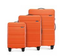 WITTCHEN valigia da viaggio set di 3 valigie trolley bagaglio a mano valigia set di valigie a rotelle in ABS con 4 ruote spinner chiusura a combinazione maniglia telescopica Comodo Line Arancione