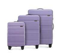 WITTCHEN valigia da viaggio set di 3 valigie trolley bagaglio a mano valigia set di valigie a rotelle in ABS con 4 ruote spinner chiusura a combinazione maniglia telescopica Comodo Line Viola