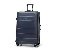 WITTCHEN Valigia da viaggio grande trolley valigia grande valigia check-in guscio rigido in ABS con 4 ruote piroettanti chiusura a combinazione maniglia telescopica Globe Line blu navy