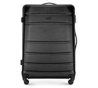 WITTCHEN Valigia da viaggio grande trolley valigia grande valigia check-in guscio rigido in ABS con 4 ruote piroettanti chiusura a combinazione maniglia telescopica Globe Line nero