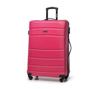 WITTCHEN Valigia grande trolley da viaggio check-in guscio rigido ABS con 4 ruote piroettanti chiusura a combinazione maniglia telescopica Globe Line Rosa Ryanair/ITA Airways