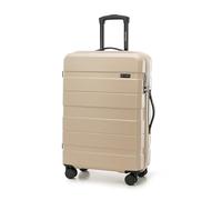 WITTCHEN Valigia Media Trolley Valigia Rigida in ABS Valigia Bagaglio Valigie con 4 Ruote Serratura a combinazione Maniglia telescopica Comodo Line Beige