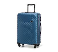 WITTCHEN Valigia Media Trolley Valigia Rigida in ABS Valigia Bagaglio Valigie con 4 Ruote Serratura a combinazione Maniglia telescopica Cube Line Blu scuro