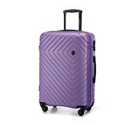 WITTCHEN Valigia Media Trolley Valigia Rigida in ABS Valigia Bagaglio Valigie con 4 Ruote Serratura a combinazione Maniglia telescopica Cube Line Viola