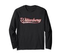 Wittenberg Vintage Varsity Distressed Throwback Style Maglia a Manica