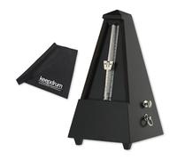Wittner 816M - Metronomo meccanico in legno con campana, nero opaco, con panno in microfibra Keepdrum