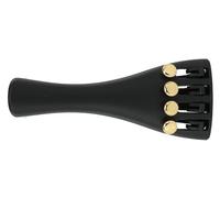 Wittner 918151G, Cordiera per violino in plastica ultra high-tech, per violino 1/8, nera, viti placcate oro, Made in Germany