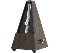 Wittner Metronomo Taktell forma piramidale Sistema Maelzel Serie 800K - Custodia in plastica - Senza campana - Con coperchio in plexiglass - Venatura noce - Non richiede batterie - Made in Germany