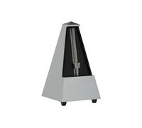 Wittner Metronomo Taktell forma piramidale Sistema Maelzel Designer Serie - Custodia in plastica - Con campana - Argento chiaro - Meccanismo a carica manuale - Non richiede batterie - Made in Germany