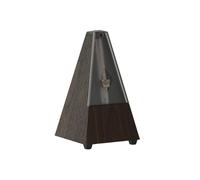Wittner Metronomo Taktell forma piramidale Sistema Maelzel Serie 802K - Custodia in plastica - Con campana - Con coperchio in plexiglass - Venatura noce - Non richiede batterie - Made in Germany