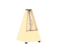 Wittner Metronomo Taktell forma piramidale Sistema Maelzel Serie 802K - Custodia in plastica - Con campana - Con coperchio in plexiglass - Avorio - Non richiede batterie - Made in Germany